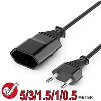 EU Power Extension cable 2-Prong European EU Male to Female Power Extension Cord 5M/3M/1.5M/1M/0.5M EU AC power cord Extension