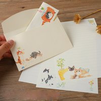 10Pcs Cartoon Cat Envelopes Stationery Envelopes DIY Gift Packaging Wedding Invitation Cover Stationery Student Supplies