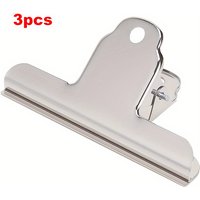 3-Pack Large Bull Paper Clips, 4-Inch Heavy-Duty Office File Clamps, Iron Money Binder Clamps for Home, School, and Office Suppl