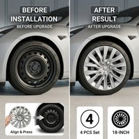 4pc 18In Wheel Cover Hubcap Fits for Model 3 Highland 2024 2025 2026 Protective Rim Caps Automobile Exterior Accessories Turbine