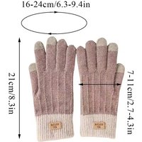 AliExpress NONE Women's Knitted Warm Plush Gloves Fashionable and Versatile for Unisexautumn and Winter Warm Cycling Gloves Touch Screen Gloves