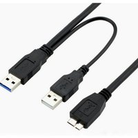 HDD Hard Drive Power Cable USB 3.0 Male To Micro B Male Y Wire Splitter with Extra USB Power Cord Adapter Dual USB Extend Line