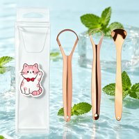 Ergonomic Adult Tongue Scraper Durable Stainless Steel Tongue Coating Remover Practical Daily Oral Care Instrument Portable Stor
