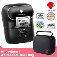 Phomemo M110 Label Printer Mini Printer Thermal Label Maker Portable Labeling Machine for Business Barcode Cable School