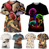 Summer Creative Fashion Mushroom Fun 3D Printed T-shirt Cool and Cute Men's and Women's Casual Short Sleeves