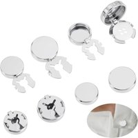 8Pcs 2 Styles Cufflinks Flat Round Button Covers for Men Classic CuffLinks Set Shirt Cuff Links for Wedding Business Formal