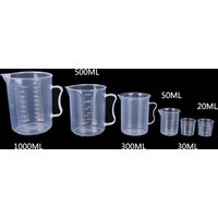 20/30/50/300/500/1000ML Plastic Measuring Cup Laboratory Beaker Pour Spout Liquid Jug Cup Measurement Tool Kitchen Baking Supply