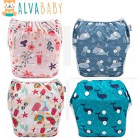 1PC ALVABABY Baby Swim Diaper Reusable Swim Nappy for Swimming Lessons Adjustable Fashion Swimsuit for Baby Under 8 Months