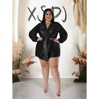 Jumpsuits Women Elegant Luxury Plus Size Party Ladies Long Sleeve Jumpsuit with Sequins 3xl 4xl 5xl Sexy Evening Woman Jumpsuit