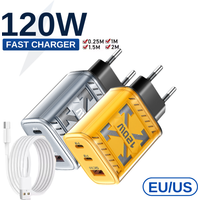 Multi Ports USB Fast Charging Charger 120W Type C Mobile Phone Adapter For iPhone Samsung Huawei Xiaomi PD Quick Charge Charger