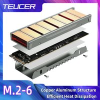 TEUCER M.2 NVME SSD High Performance Heatsink, Copper Fins with Aluminum Frame Passive Heat Sinks with Thermal Pad