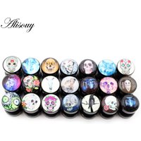 Alisouy 2PC Punk Stainless Steel Stud Earrings Men Women Gothic Rockets Cool Prevent Allergy Black Color Puncture Earring