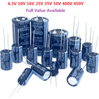 6.3V 10V 16V 25V 35V 50V 400V 450V 1UF 2.2UF 4.7UF 10UF 1000UF 22UF 33UF 47UF 470UF 100UF 220UF Aluminum Electrolytic Capacitor