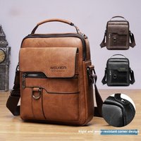 Men Shoulder Bag for 9.7" ipad Men PU Leather Flaps Men's Crossbody Bags Business Flap Male Solid Messenger Bag Travel Bag