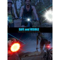 AliExpress cycle zone Bike Front Rear Light Set Bicycle White Headlight Recharging Red Warning Taillights Set for Night Riding Safety