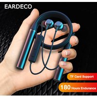 Eardeco Stunden Ausdauer Bluetooth-Kopfhörer Bass drahtlose Kopfhörer mit Mikrofon Stereo Nacken bügel Kopfhörer Sport Headset TF-Karte
