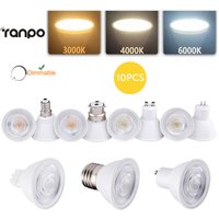 10Pcs Dimmable LED Spot light GU10 7W MR16 GU5.3 B15 B22 E12 lamp COB Chip Spotlight LED bulb For Downlight Table Lamp 110V 220V