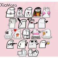 Funny Cartoon Character Enamel Pin Cute Flork Meme Brooch Lapel Badges Backpack Accessories Gifts for Friends