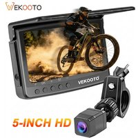 1080P 5" HD Display Bicycle Rear View Camera Real-Time Road Monitoring Night Vision Waterproof Bike Backup Camera for MTB E-Bike