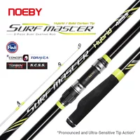 Noeby Surf Casting Fishing Rod, Solid Carbon Tip, 3 Sections Lure Weight 100-250g Fuji DPS Reel Seat, Beach Hybrid Rods, 425cm