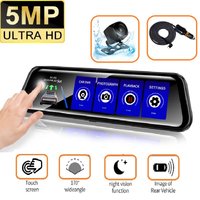 5MP Mirror Camera Car Touch Screen Video Recorder Rearview Mirror Dashcam DVR Black Box Optional Dual Lens DVR Rearview Dash Cam