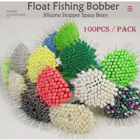100Pcs SS/S/M/L/LL Anti-wrapped Beans Float Fishing Bobber Silicone Stopper Space Bean Connector Fishing Line Tackle Accessories