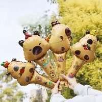 Capibara Cartoon Handheld Balloon Stick (Random Design) Fun Birthday Gift Activity Favor Small Inflatable Ballon Stick