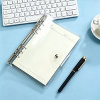 A5/A6 Transparent Loose Leaf Binder, Clear Plastic Ring Planner Organizer, School Office Stationery Supplies