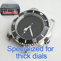 High-Quality Silvery Case For 0.8mm thick Dial 40.8mm Watch Men Case FIT NH34 NH35 NH36 Dial Automtaic Watch Box Stone dial