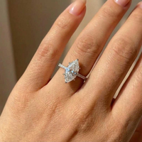925 Sterling Silver Fashion Classic Marquise Zircon Rings for Women Engagement Wedding Luxury High Quality Jewelry Gift