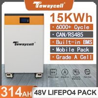51V 48V 15KWh Powerwall 314Ah LiFePO4 Battery Pack 6000 Cycle Lithium Iron Phosphate Buitl-in BMS CAN RS485 Monitor EU Tax Free