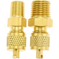 1/4 SAE Male to 1/8NPT Female Thread Tubing Adapter Hose Connector Fittings with Valve Core for Air Conditioner Refrigeration