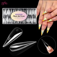 BNG 150Pcs Nail Dual Forms for Manicure 15 Sizes Stiletto Nail Extension Molds Soft Acrylic Nail Tips Easy Fit Professional