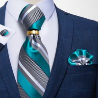 Designer Mens Necktie Striped Floral Paisley Tie Pocket Square Cufflinks Neck Tie Ring Set Suit Wedding Business