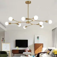 Modern Magic Bean Chandelier Personality Simple Atmospheric Living Room Lamp Molecular Branch Bedroom Electroplating Chandelier