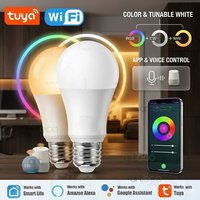 Smart WiFi LED Light Bulbs E27 15W RGB 2700K-6500K Tuya Smart Life Dimmable Led Lamp App Control For Alexa Google Home Voice