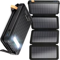 20000 mAh Solarpanel-Powerbank mit großer Kapazität, tragbares Outdoor-Handy-Ladegerät für iPhone 15 Samsung S21