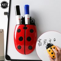 Cute Ladybug Fridge Magnetic Whiteboard Dry Eraser Storage Box Pen Organizer Save Space Magnet Kitchen Container Holder C26