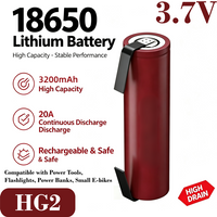 Neue HG2 18650 Lithiumbatterie 3,7 V mit punktschweißtem Nickelblech, wiederaufladbare Lithiumbatteriezelle mit hoher Entladeleistung, lange Lebensdauer, stabile Leistung, geeignet für