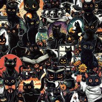 AliExpress Charile 10/30/50pcs Cartoon Gothic Black Cat Stickers Halloween Decals Waterproof DIY Laptop Phone Bike Cool Sticker for Kids Toy