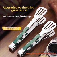 Stainless Steel Food Clip Tongs Non-Slip Multi-Use Kitchen Accessory for Barbecue Grill Cooking Buffet Meat Salad And Bread