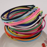 10PCS 5mm Assorted Colors Satin Fabric Full Covered Plain Metal Hair Headbands hairbands for DIY hair jewelry