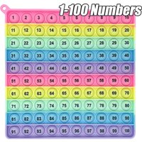 Interactive Math Learning Toy ,Silicone Number Counting Board 1-100, Sensory Fidget Game for Kids,Educational Classroom