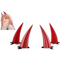 Chainsaw Man Cosplay Power Demon Anime Devil Red Horn Hair Clips Cute Headwear Gifts Model Devil's Horn Hairpin Halloween