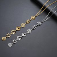 Hypoallergenic Stainless Steel 7 Chakra Pendants Necklace for Women Spiritual Yoga Amulet Jewelry 2025 Trendy Gift Daily Wear