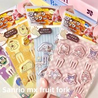 Cute Cartoon Fruit Forks Kawaii Cat Design Reusable Dessert Picks Set Appetizer Toothpicks Snack Utensils For Women Teens Gift