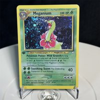 PKM/PTCG Cards Foil Flash Card Neo Discovery/Neo Genesis Series Meganium Bellossom Trading Card Christmas Present Playing Card