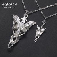 925 Sterling Silver Twilight Star Arwen Necklace Elf Pendant Women Vintage Movie Party Jewelry