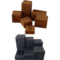 6Pcs Wooden Square Risers Rustic Cupcake Perfume Holders Jewelry Racks Display Stands for Retail Shoe Party Kitchen Crafts Party