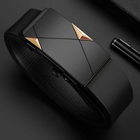 Men's Business Alloy Automatic Buckle Belt Fashion Luxury Jeans Durability Waist Belt PU Leather High Quality Women Waist Straps